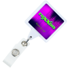 View Image 1 of 3 of Jumbo Retractable Badge Holder with Antimicrobial Additive - 40" Square - Label