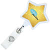 View Image 1 of 3 of Jumbo Retractable Badge Holder with Antimicrobial Additive - 40" Star - Label