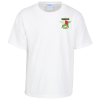View Image 1 of 3 of Soft Spun Cotton T-Shirt - Youth - White - Embroidered