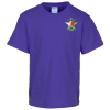 View Image 1 of 3 of Soft Spun Cotton T-Shirt - Youth - Colors - Embroidered