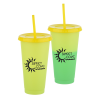 View Image 1 of 3 of Chameleon Color Change Tumbler with Straw - 24 oz.