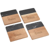 View Image 1 of 2 of Black Marble and Wood Coaster Set