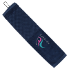 View Image 1 of 4 of Trifold Scrubber Golf Towel with Carabiner Clip