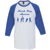 View Image 1 of 3 of Tultex Fine Jersey 3/4 Sleeve Raglan T-Shirt - White