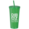 View Image 1 of 4 of Translucent Stadium Cup with Lid & Straw - 24 oz.