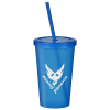 View Image 1 of 3 of Translucent Stadium Cup with Lid & Straw - 20 oz.