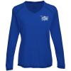 View Image 1 of 3 of Augusta Super Soft-Spun Poly V-Neck Long Sleeve T-Shirt - Ladies'