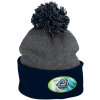 View Image 1 of 2 of Pom Pom Knit Hat - Full Color Patch