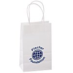 custom paper bags online Kraft Paper White Shopping Bag - 8-1/4" x 6"