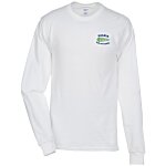 Hanes Authentic LS T-Shirt - Embroidered - White