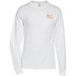 Hanes Authentic LS Pocket T-Shirt - Screen - White