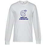 Fruit of the Loom Long Sleeve 100% Cotton T-Shirt - White - Screen