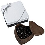 Chocolate Heart Box with Confection - Silver Box