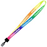 Tie-Dye Multicolor Lanyard - 3/4" - Large Metal Bulldog Clip