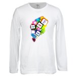 Gildan Softstyle LS T-Shirt - Men's - White - Full Color