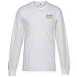 Fruit of the Loom Long Sleeve 100% Cotton T-Shirt - White - Embroidered