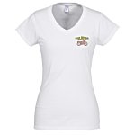 Gildan Softstyle V-Neck T-Shirt - Ladies' - White - Embroidered