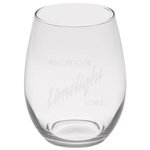 Stemless White Wine Glass - 15 oz. - Deep Etch