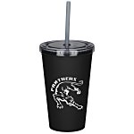 Matte Rubberized Tumbler with Straw - 16 oz. - 24 hr