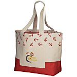 Anchors Away Cotton Beach Tote - Embroidered