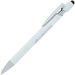 Incline Soft Touch Stylus Metal Pen - White - 24 hr
