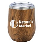 Corzo Vacuum Insulated Wine Cup - 12 oz. - Wood