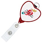 Retractable Badge Holder with Lanyard Attachment - Heart - Label
