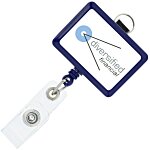 Retractable Badge Holder with Lanyard Attachment - Rectangle - Label