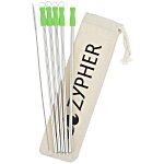 Stainless Straw Set in Cotton Pouch - 5 Pack