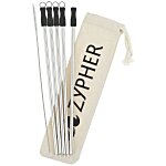 Stainless Straw Set in Cotton Pouch - 5 Pack - 24 hr