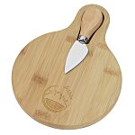 Bamboo Cutting Board with Cheese Knife