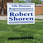 Corrugated Plastic Yard Sign with Wire Frame - 18" x 24" - 24 hr