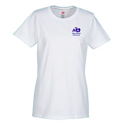 4imprint.com: Hanes ComfortSoft Tee - Ladies' - Screen - White 8884-L-S-W