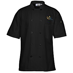 2XL, Hunter Chef Jacket CC124 Chef Code Basic Short Sleeve Chef Coat with Pearl Buttons