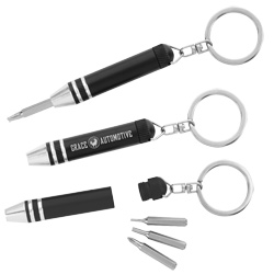 3-in-1 Mini Screwdriver Keychain - Laser Engraved