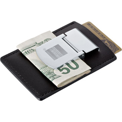 Zippo Spring Loaded Leather Money Clip - Laser Engraved