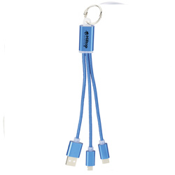 Metal 3-in-1 Charging Cable with Key Ring