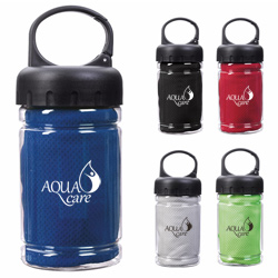 Carabiner Bottle with Cooling Towel