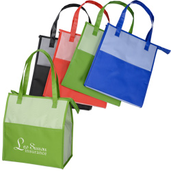Stripe Ticking Matte Laminated Cooler Tote
