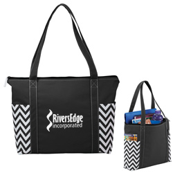 Chevron Zippered Business Tote