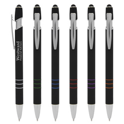 Incline Soft Touch Stylus Metal Pen - Black ink