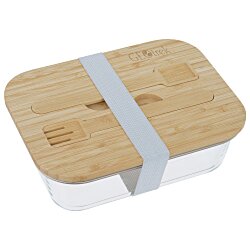 4imprint.com: Chow Bella Glass Bento Box with Cutlery 163552