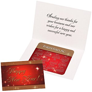 4imprint.com: Greeting Card with Magnetic Calendar - Red &amp; Gold New ...