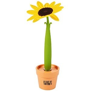 pen that looks like a sunflower in a pot