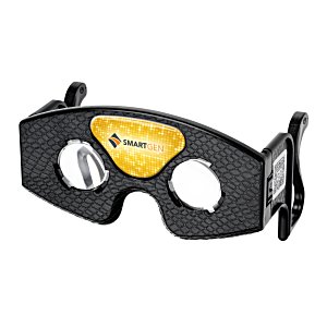 Branded black and yellow VR glasses