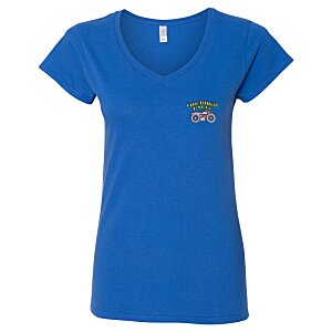 4imprint Com Gildan Softstyle V Neck T Shirt Ladies Colors Embroidered 24 Hr L Vn C E 24hr