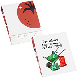 Front and back of branded tomato seed packet