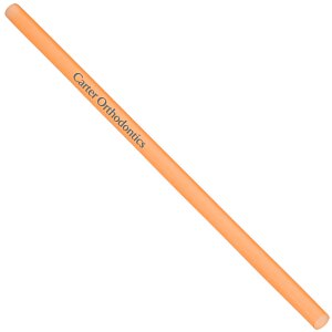 Orange glow-in-the-dark branded reusable straw