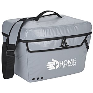 Gray branded insulated cooler