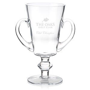 Branded glass trophy cup award